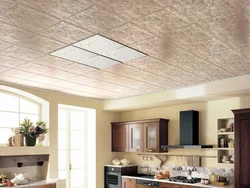 Photo of kitchen ceiling made of MDF