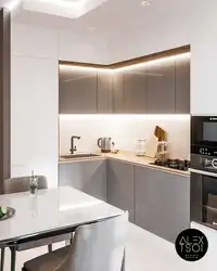 Дизайн современной кухни угловой в светлых тонах фото