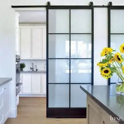 Дизайн кухни с стеклянной дверью