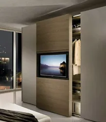 Дизайн Шкафа В Спальню Во Всю Стену С Телевизором