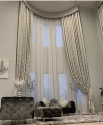 Дизайн штор на большое окно в гостиную