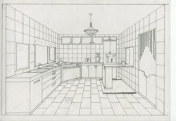 Интерьер Дома Рисунок Кухня