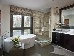 Bath design in a country house photo