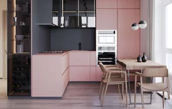 Кухня В Серо Розовом Цвете Дизайн
