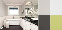 Какой цвет сочетается с серым в интерьере ванной комнаты