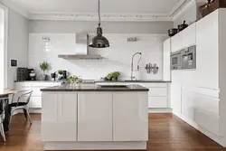 Дизайн белой кухни в скандинавском стиле