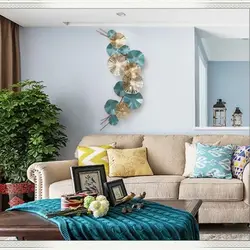 Оформить стену в гостиной за диваном фото