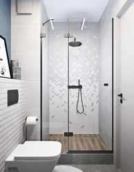 Дизайн маленькой ванной комнаты с душевой перегородкой