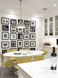 Расположение фото на стене кухни