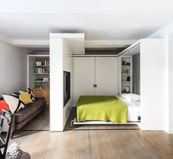 Дизайн гостиной с кроватью 18