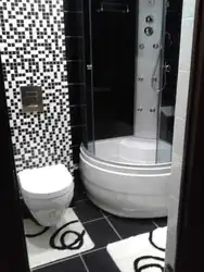 Дизайн черной ванной с душевой фото