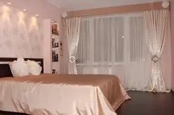 Тюль с одной шторой для спальни фото