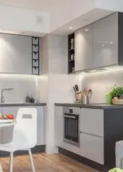 Дизайн кухни с коробом справа