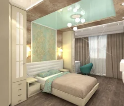 Design of living room bedroom 17 sq m with balcony