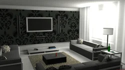 Дизайн зала в квартире черный