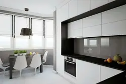 Дизайн кухня с окном минимализм