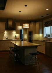 Потолочное освещение кухни фото