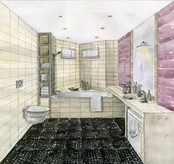 Bathroom design sketch