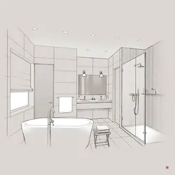 Эскиз дизайна ванной