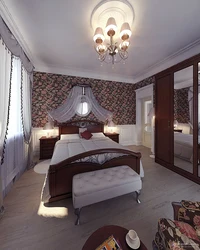 Дизайн Спальни С Темной Классической Мебелью Фото