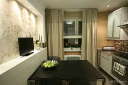 Кухня прямоугольная с балконом фото