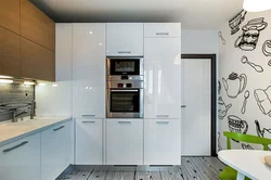 Kitchen interior with one wall cabinet