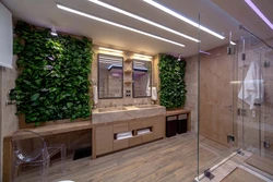 Bathroom design with greenery