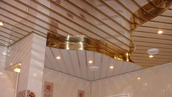 Недорогой потолок в ванной фото