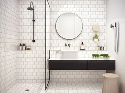 Дизайн квадратной ванной комнаты плитка