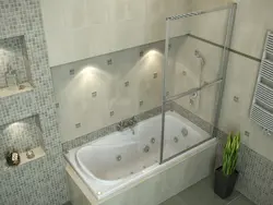 Bathtub with frame and screen photo