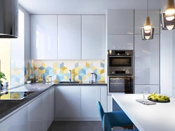 Kitchen design with a bright apron