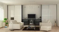 Дизайн шкафа в гостиную с телевизором фото