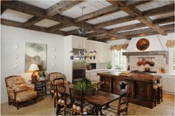 Photo of a kitchen with beams on the ceiling photo