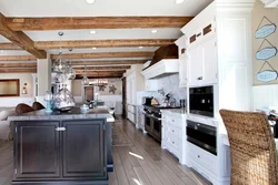 Фото кухни с балками на потолке фото