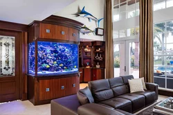 Bedroom interior with aquarium