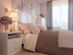 Дизайн спальни в молочном цвете