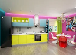 Разноцветные кухни фото
