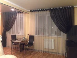 Дизайн штор для квартиры студии с одним