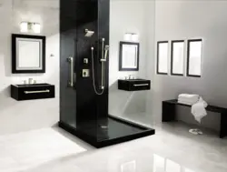 Дизайн ванной с черной душевой