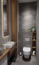 Серый дизайн туалета в квартире