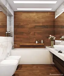 Деревянная отделка в ванной фото