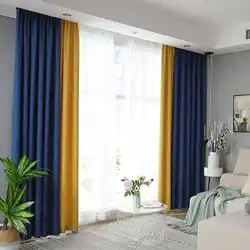 Серо синие шторы в спальню фото