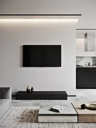 Телевизор в гостиной минимализм фото