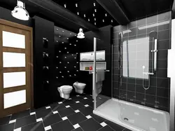 Черный потолок в ванной комнате фото