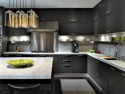 Modern gray kitchen and backsplash photo