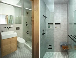 Bathroom design without bathtub and shower