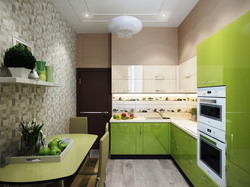 Кухня бежево зеленая фото