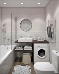 Дизайн ванной с душевой и туалетом панелями