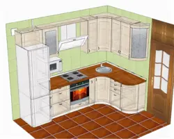 Дизайн кухни 4 угловой