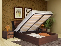 Photo of a bed in the bedroom with a lifting mechanism